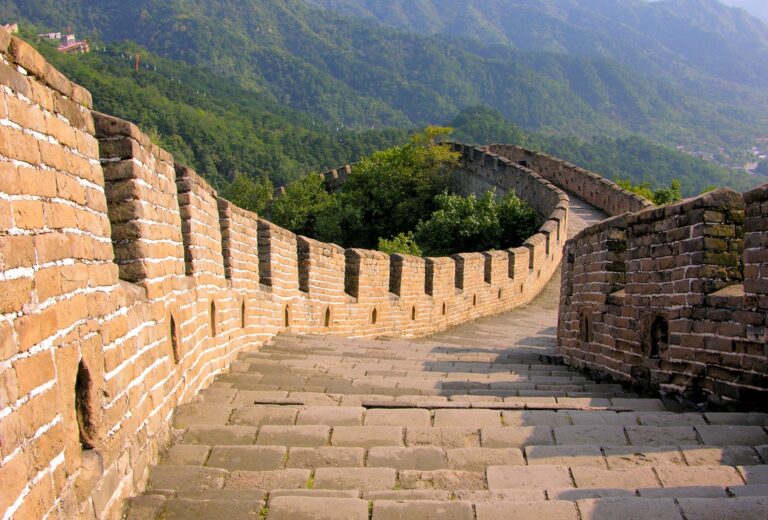 Best tourist attractions in China including the Great Wall, Beijing and Shanghai skyline
