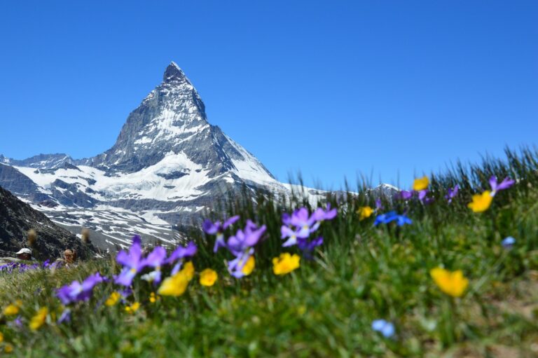 Top places to visit in Switzerland featuring the Swiss Alps, Matterhorn and Lucerne
