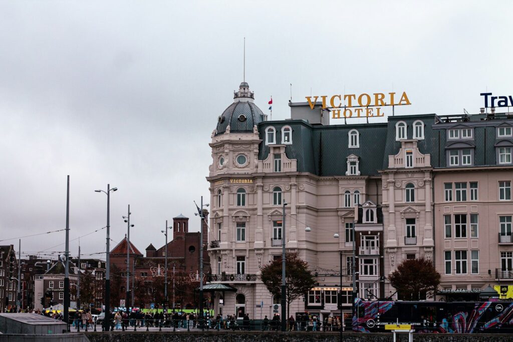 Victoria hotel building with ornate architecture